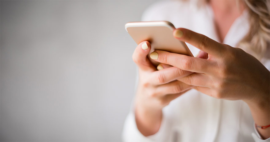 Woman using cell phone