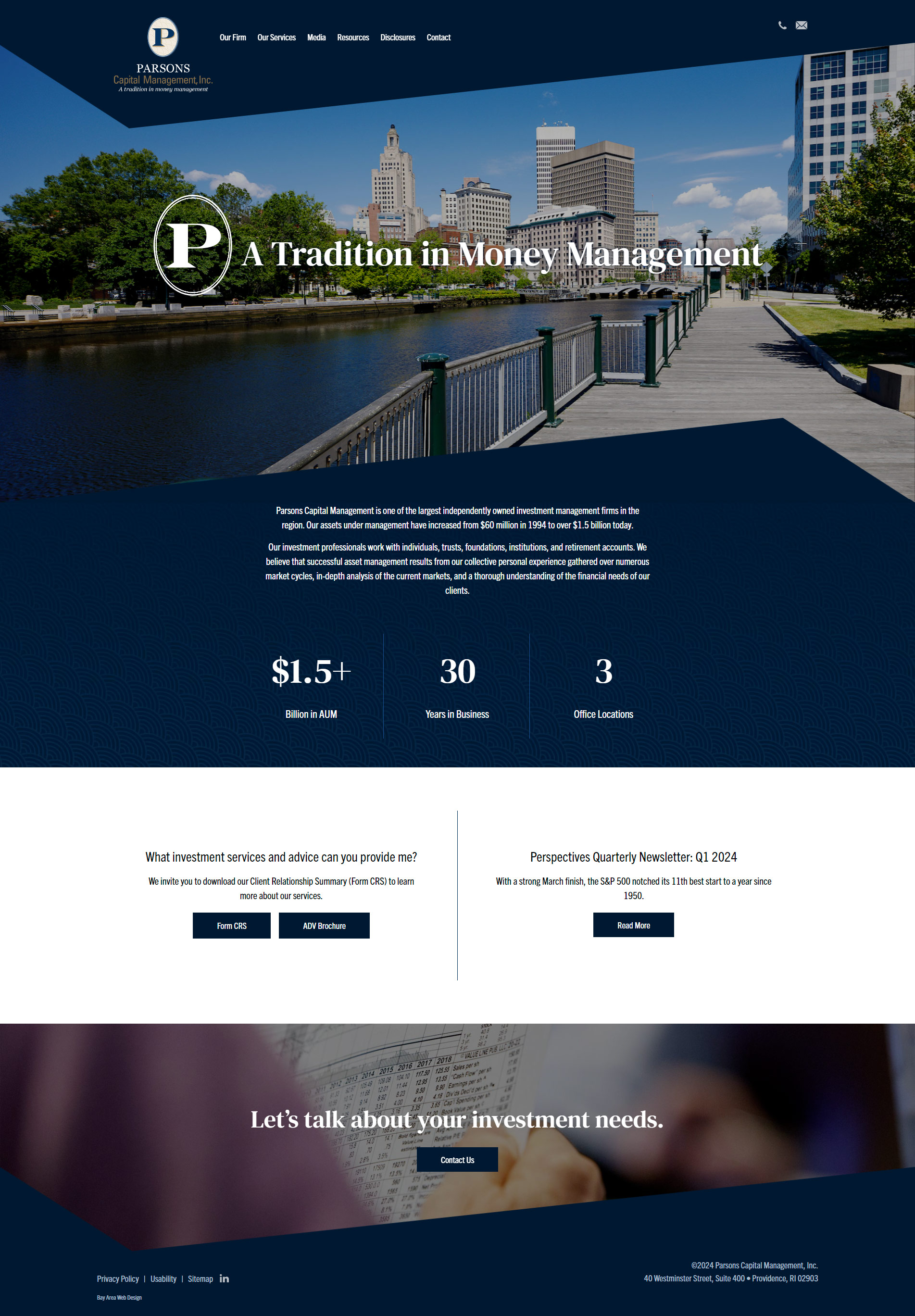ParsonsCapital.com screenshot of homepage