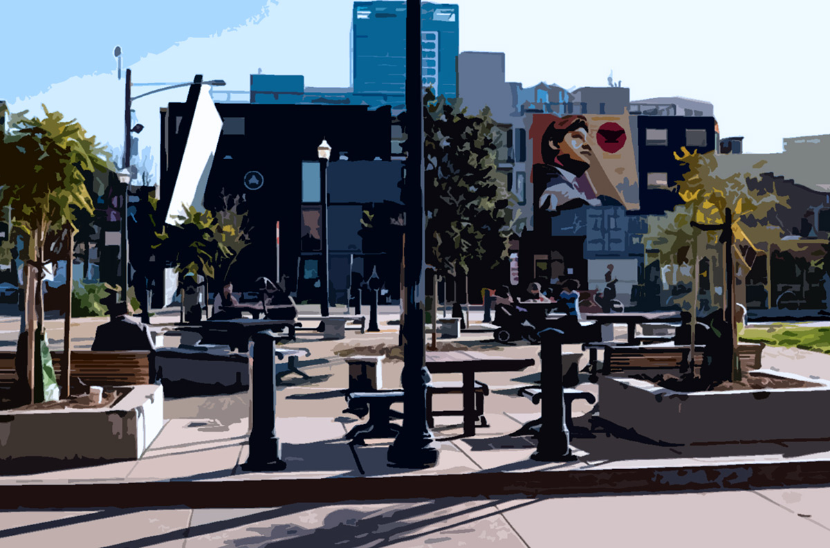 Image of A park with sculptures in Hayes Valley San Francisco