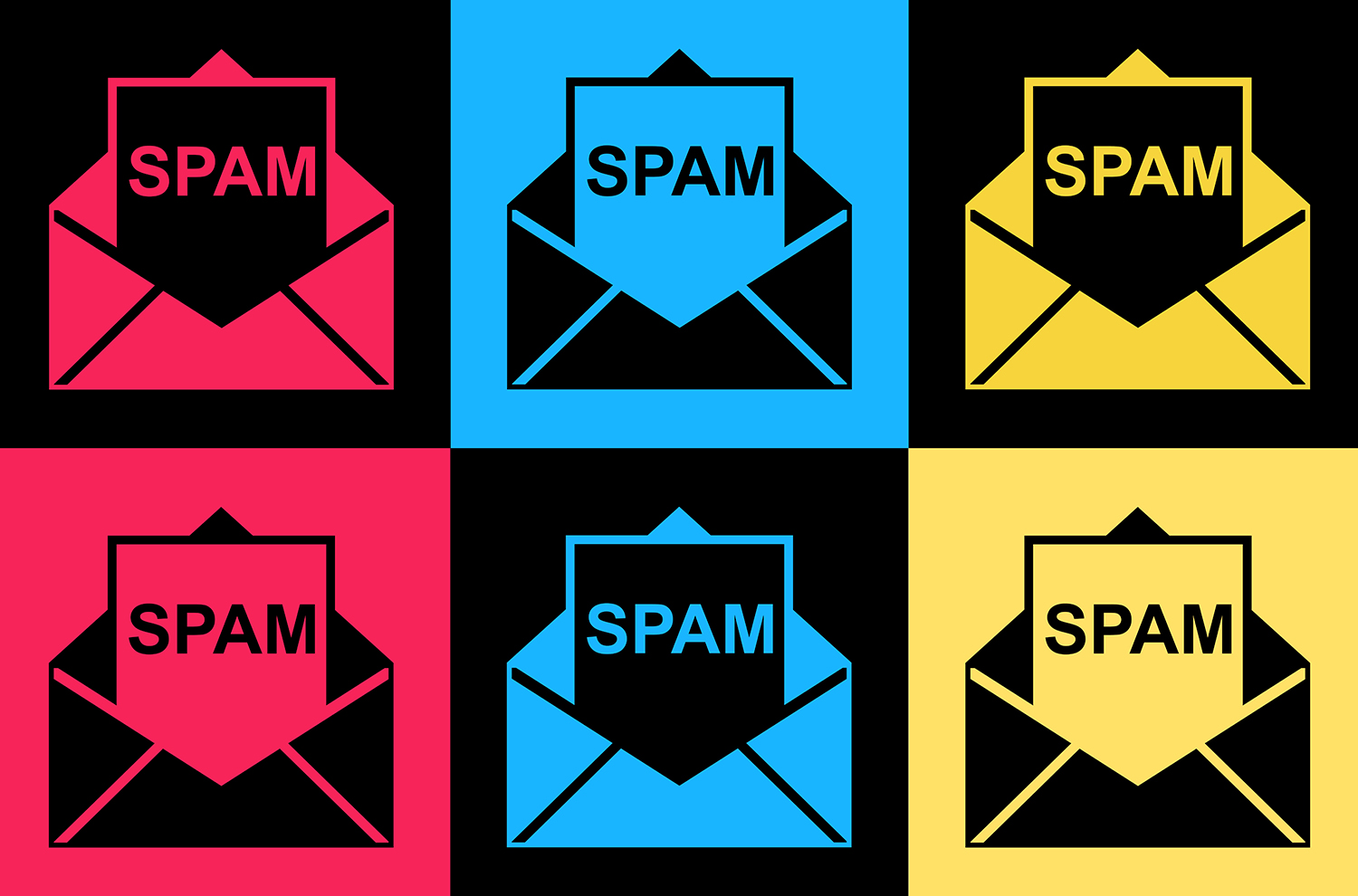 Envelopes with the word 'SPAM'