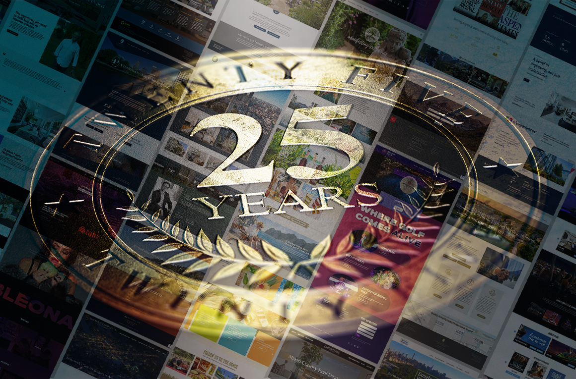 25 years seal over website layouts