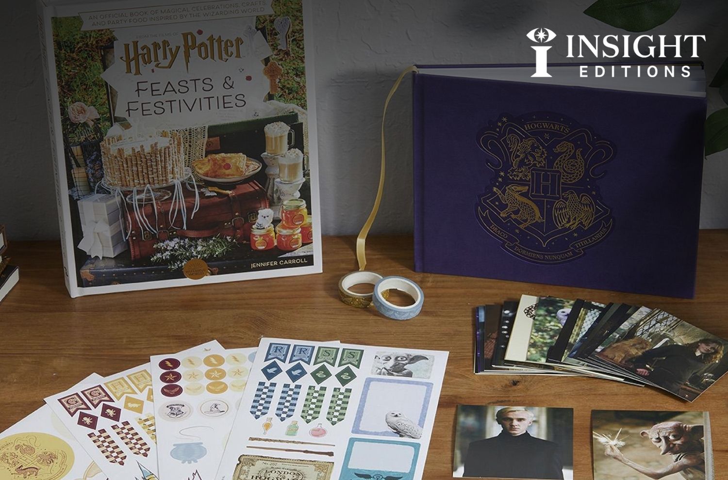 Insight Editions logo over a Harry Potter collectible set 